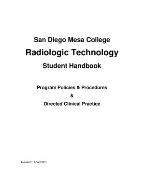 Fillable Online Radiologic Technology Program Policy Manual Fax Email