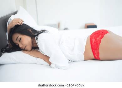 Sexy Asian Woman Red Lingerie Stock Photo Shutterstock