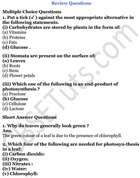 Selina Concise Biology Class 7 ICSE Solutions Chapter 4 Photosynthesis