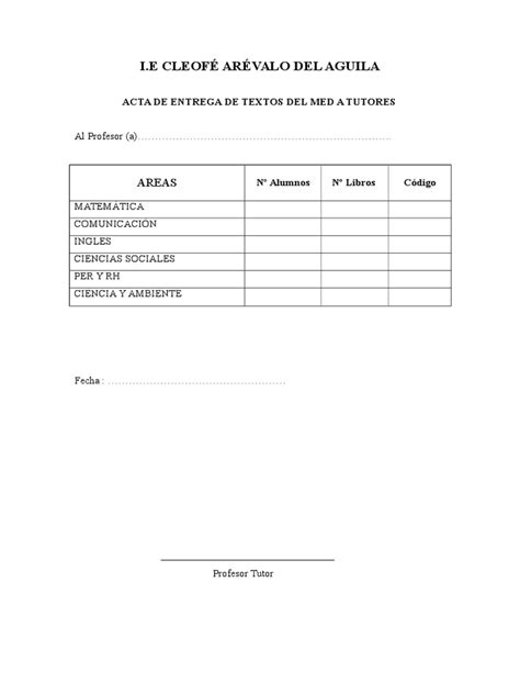 Pdf Acta De Entrega De Libros Med Dokumen Tips