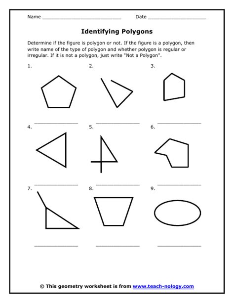 Identifying Polygon Worksheets