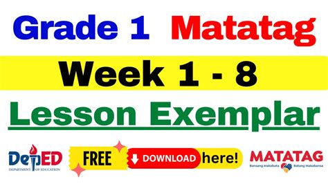 Grade 1 Matatag Lesson Exemplar Download Here