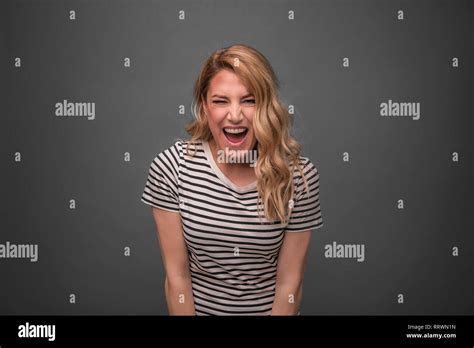 Blonde Woman Angry Shouting Hi Res Stock Photography And Images Alamy