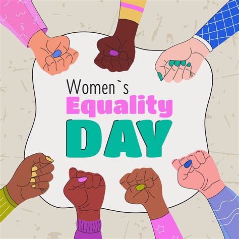 National Womens Equality Day Banner Square Banner With Female Hands