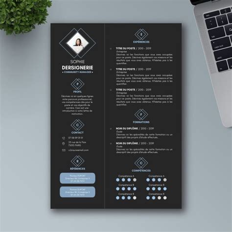 Modèle CV Premium Nightmode Mon Beau CV