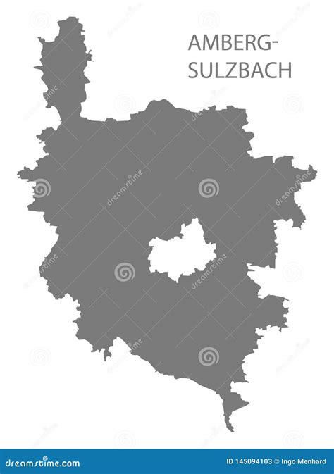 Amberg Grey County Map Of Bavaria Germany Vector Illustration