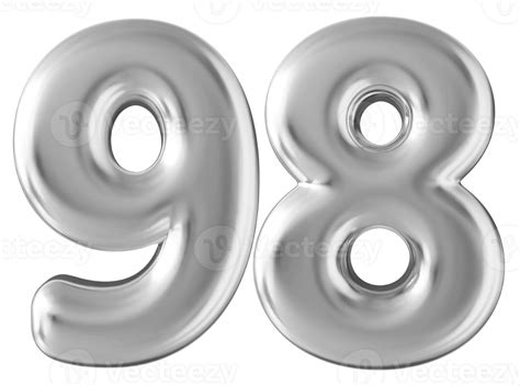 Silver 3d Number 98 36304424 Png