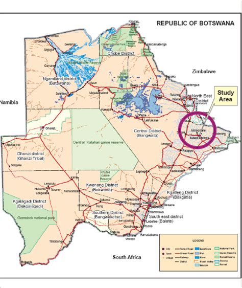 Surveys And Mapping Botswana Park Map