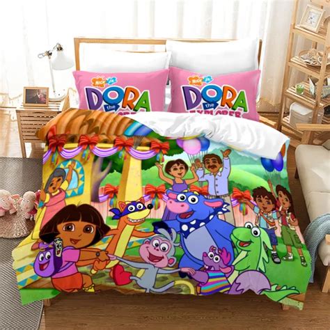 3D DORA THE Explorer Bedding Set Quilt Duvet Cover Pillowcase Single