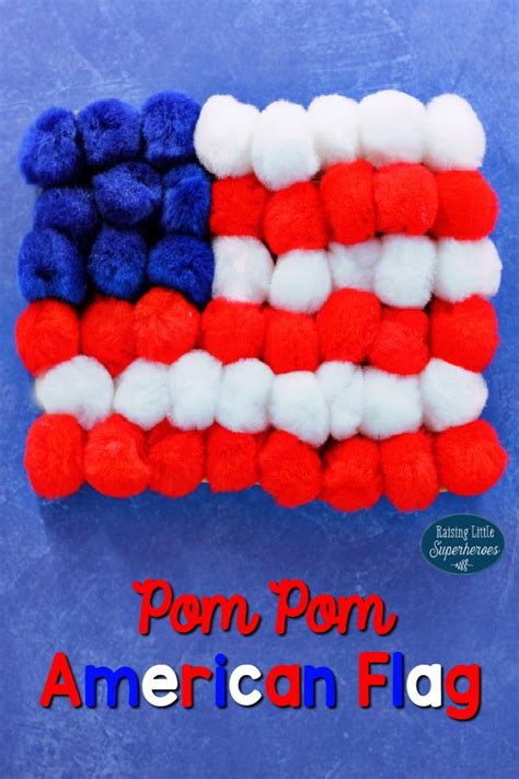 Pom Pom American Flag Craft | AllFreeKidsCrafts.com