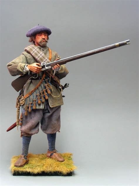 A 16th Scale Figurine Of A Scots Covenanter Musketeer English Civil