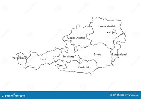 Vector Isolated Illustration Of Simplified Administrative Map Of