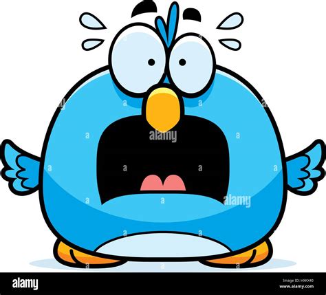 A cartoon illustration of a bluebird looking scared Stock Vector Image ...