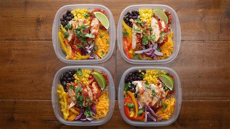 Weekday Meal Prep Chicken Burrito Bowls Youtube