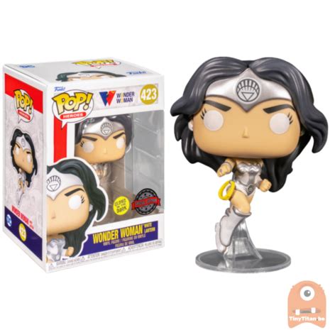 POP Heroes Wonder Woman White Lantern GITD 423 Exclusive Funko POP