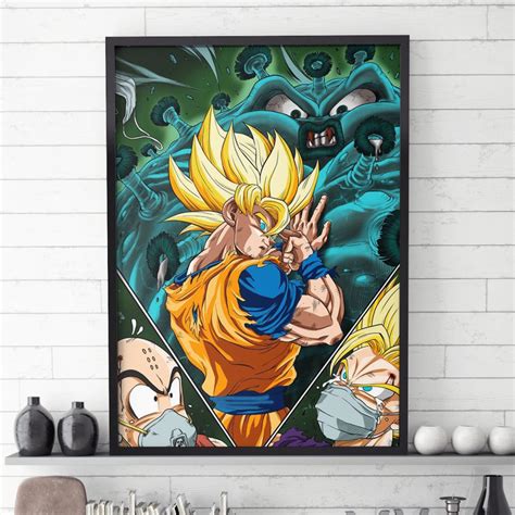 Goku Super Saiyan God Vegeta And Broly Dragon Ball Art Wallpaper Poster