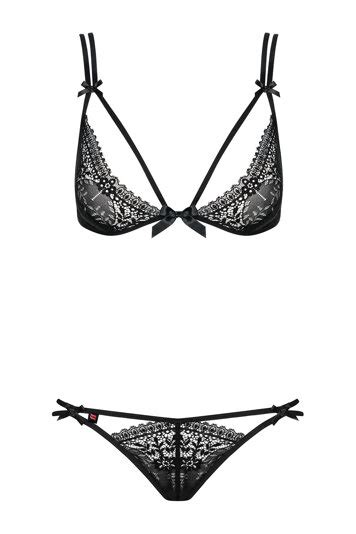 Obsessive Intensa Tempting Sexy Black Lingerie Set Lace Bra Plus Thong