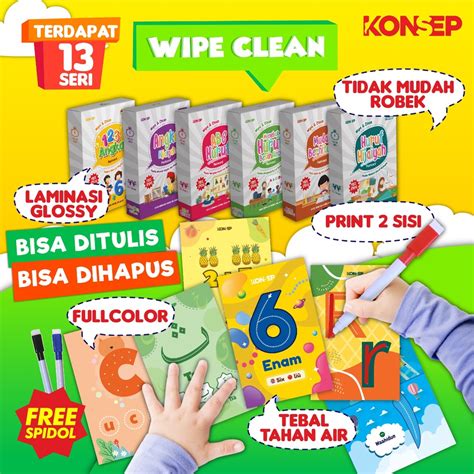 Jual WIPE AND CLEAN FLASHCARD Mainan Anak Pintar Viral Kartu Ajaib