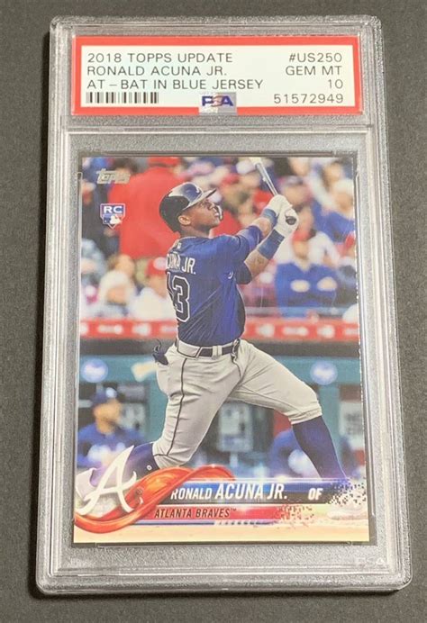 Topps PSA 10 2018 Topps Update Series Ronald Acuna JR US250 RC Rookie