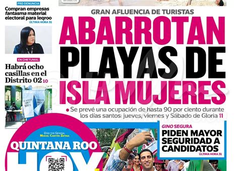 Portadas De Prensa En Quintana Roo 27 De Marzo De 2024