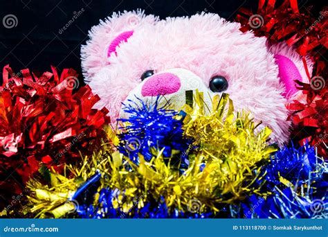 Christmas Teddy Bear Stock Photo Image Of Santa Ribbon 113118700