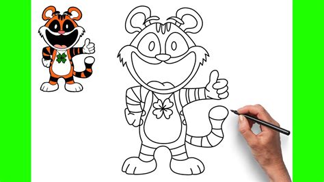 How To Draw Tiggy Tigers Smiling Critters Poppy Playtime Easy