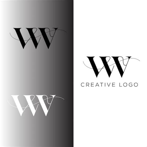 Diseño de logotipo de letra inicial wv Vector Premium