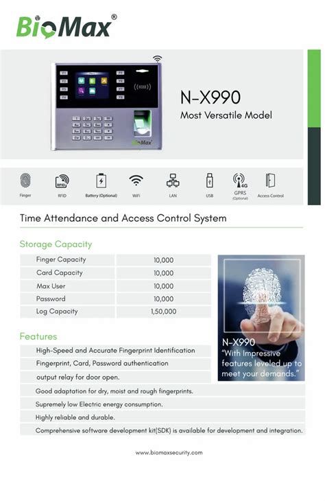 BioMax Biometric Attendance Machine N X990 At Rs 11999 Biomax