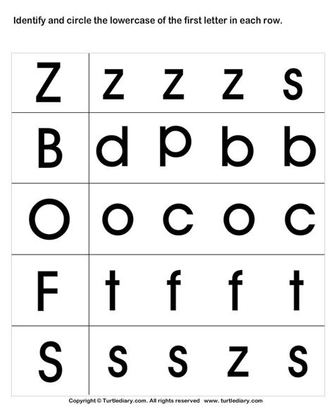 Download And Print Turtle Diarys Lowercase Letter Recognition Z B O F