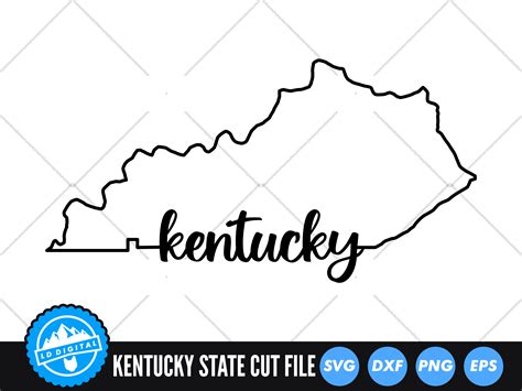 Kentucky Outline With Text Svg Usa Svg Graphic By Lddigital