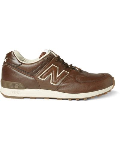 New Balance 576 Leather Running Sneakers In Brown For Men Lyst