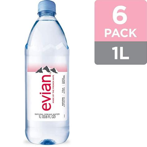 Evian Natural Spring Water 1 Liter Premium Water Bottles 338 Fl Oz