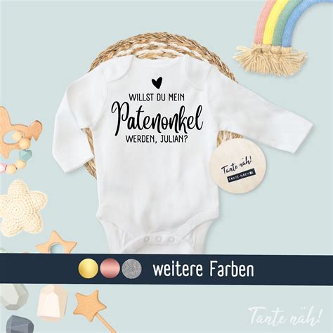 Baby Body personalisiert Onkel Patenonkel optional mit Namen Tante näh