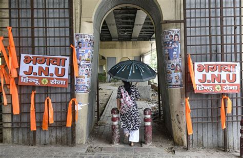 Hindu Sena Puts Up Saffron Flags Posters Outside Jnu With A Warning