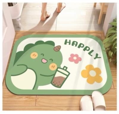 COMPRAPO Alfombra Absorbente de Agua Baño Antideslizante Dino Happly