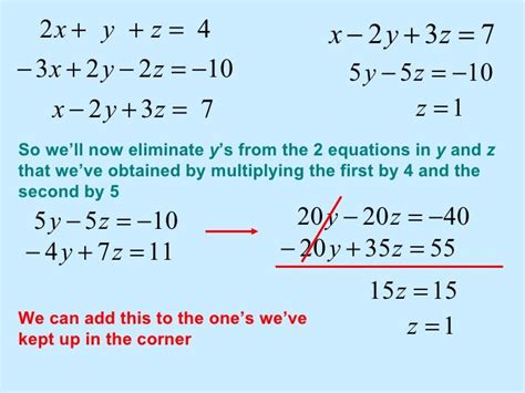 Solving System Of Equations With 3 Variables