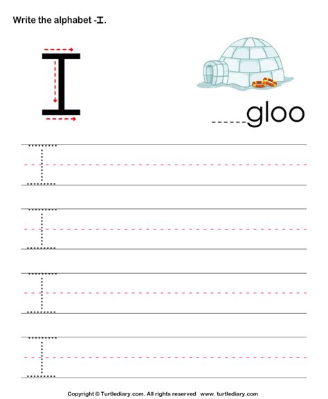 Letter I Handwriting Worksheet