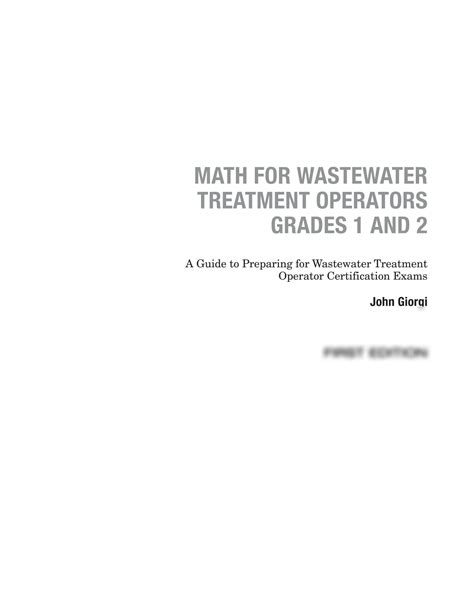 Solution John Giorgi Math For Wastewater Treatment Operators Grades