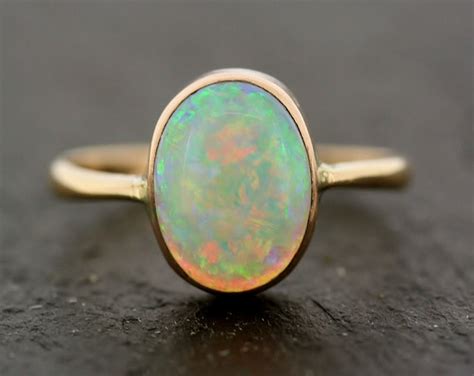 Antique Opal Ring Vintage Opal Ct Gold Ring Etsy