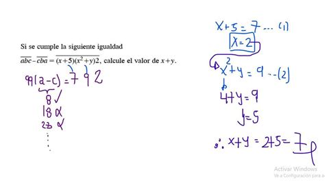 Si Se Cumple La Siguiente Igualdad Abc Cba X X Y Calcule El