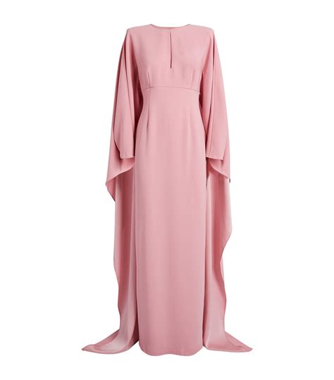 Womens Roland Mouret Pink Crepe Cape Detail Maxi Dress Harrods UK