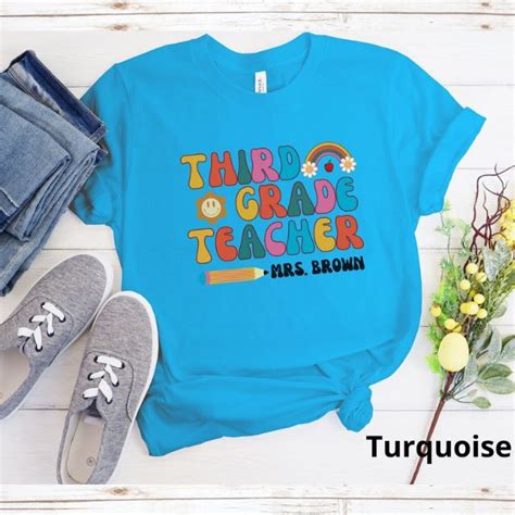 Personalized Third Grade Teacher Shirt Retro 3rd Grade Teacher Shirt