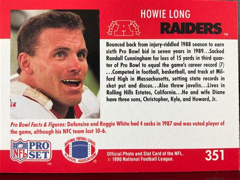 Howie Long 351 Prices 1990 Pro Set Football Cards