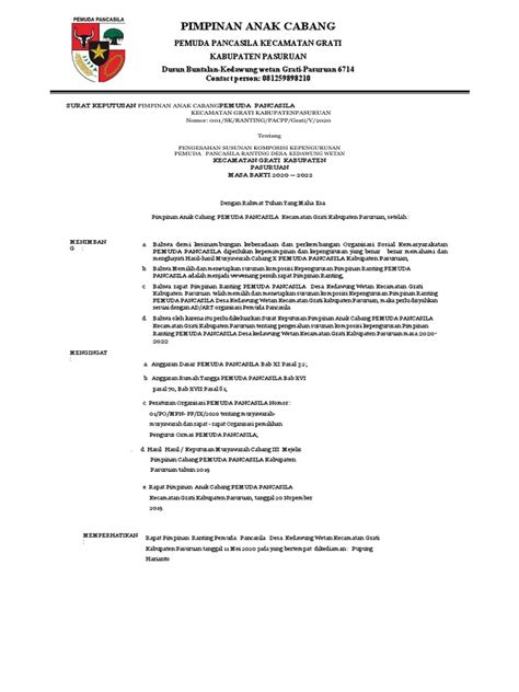 Conth Sk Ranting Pemuda Pancasilapdf Pdf