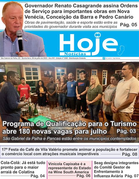 Jornal Hoje Not Cias Edi O Es