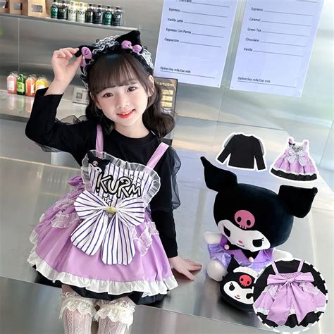 Sanrioed Anime Kuromi Kids Girl Lolita Op Dress Kawaii Maid, 41% OFF