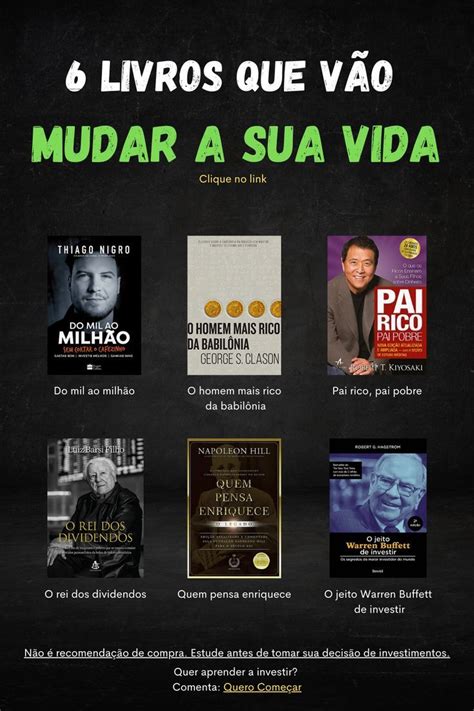 6 Livros de finanças que podem mudar a sua vida Livro de finanças