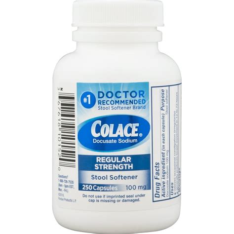 Colace Regular Strength Stool Softener 100mg Capsules 250 Ct Walmart