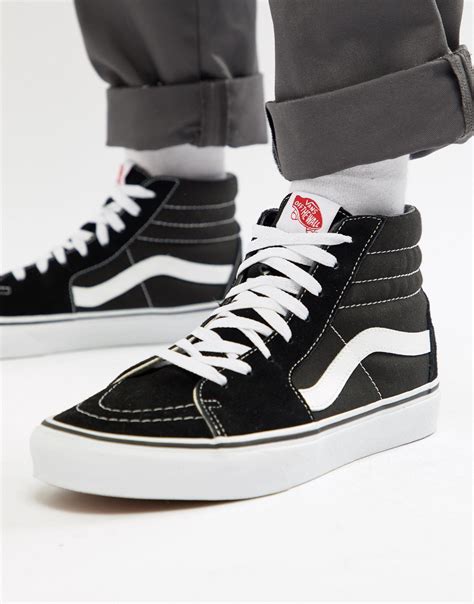 Vans Rubber Sk8-hi Shoe in Black,White (Black) for Men - Save 68% - Lyst