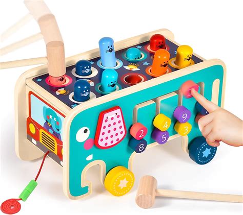 Atoylink Montessori Marteau En Bois Jouet En Bois Pour Enfants Banc